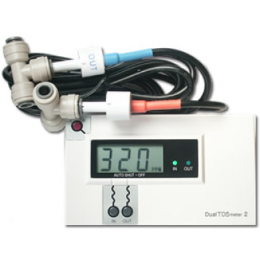 DM-2, Inline Dual TDS Monitor Meter Tester Gauge for RO DI System DM2